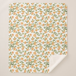 Cobertor Sherpa Floral Pattern Honeysuckle Flowers