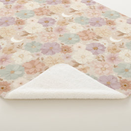 Cobertor Sherpa Floral Prado Celestial