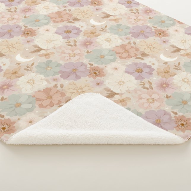 Cobertor Sherpa Floral Prado Celestial (3/4)