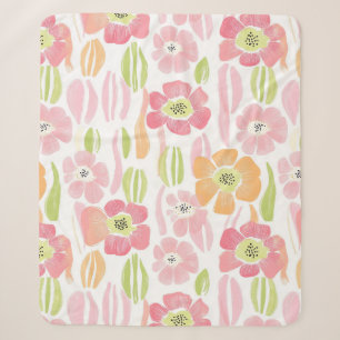 Cobertor Sherpa Floral Retro Pastel (1)