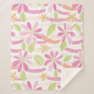 Cobertor Sherpa Floral Retro Pastel (2)