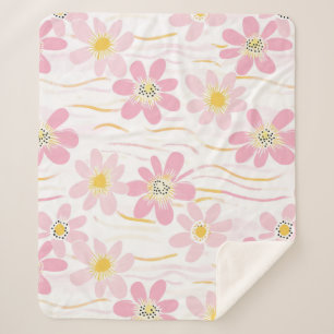 Cobertor Sherpa Floral Retro Pastel (4)