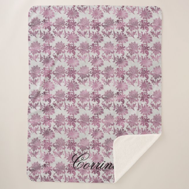 Cobertor Sherpa Floral Romântico Vermelho Silver Vermelho (Frente)