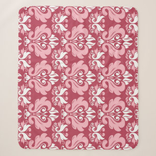 Cobertor Sherpa Floral Vermelho: bege pálido sem costura