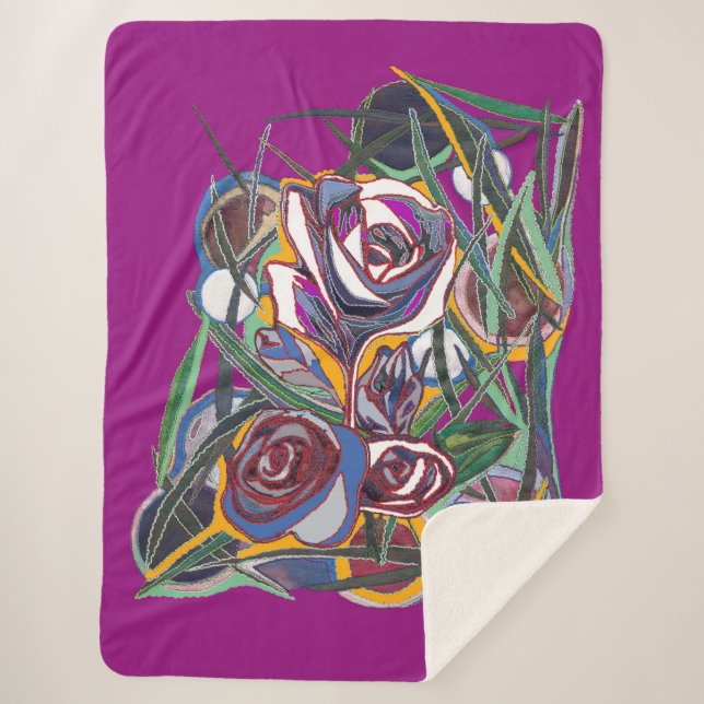 Cobertor Sherpa Flores (Frente)