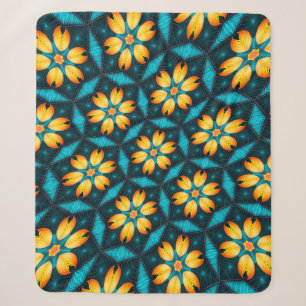 Cobertor Sherpa Flores Abstrato amarelas