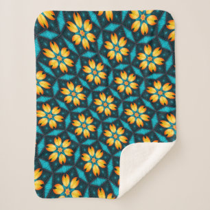 Cobertor Sherpa Flores Abstrato amarelas