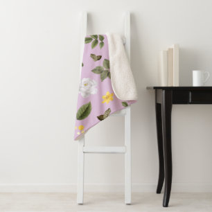 Cobertor Sherpa Flores Amarelas e Rosas Brancas 5