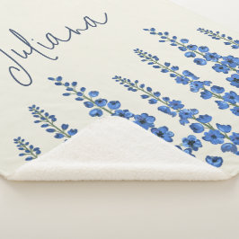 Cobertor Sherpa Flores Azuis Delfinium de julho