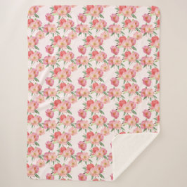 Cobertor Sherpa Flores bonito Rosa