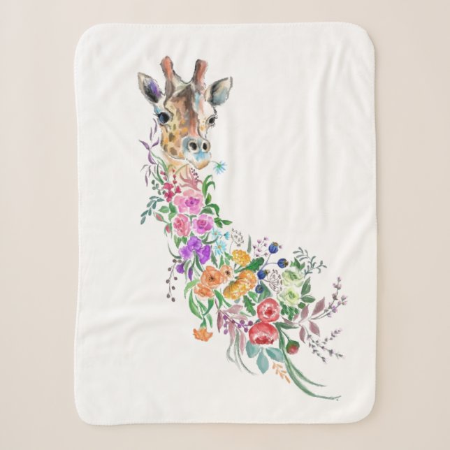 Cobertor Sherpa Flores Coloridas Giraffe Sherpa Blanket (Frente)