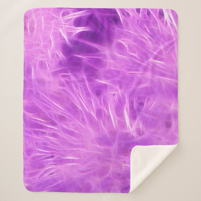 Cobertor Sherpa Flores de Formas Roxas Transformadas (Frente)