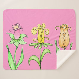 Cobertor Sherpa Flores de Mola de Pastel