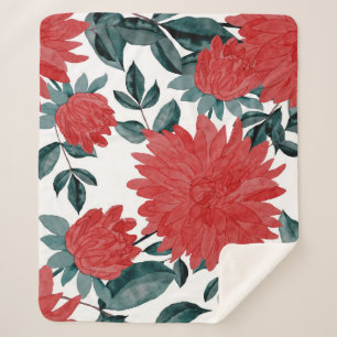 Cobertor Sherpa Flores de Prados: Vintage Watercolor Sem Costura