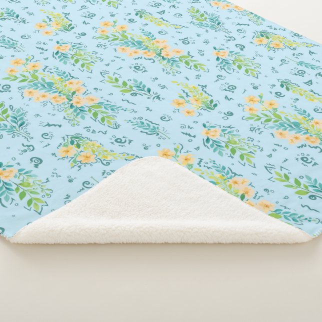 Cobertor Sherpa "Flores del cielo" (3/4)