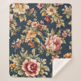 Cobertor Sherpa Flores Elegantes De Mola. Pintura
