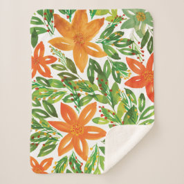 Cobertor Sherpa Flores Pintadas de Férias e Mãos