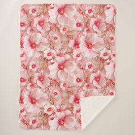Cobertor Sherpa Flores Rosa Delicadas