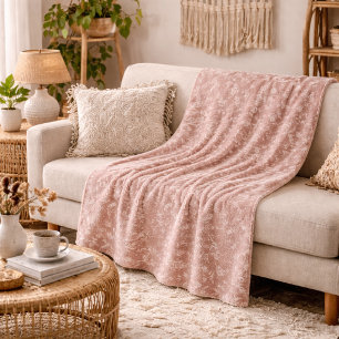 Cobertor Sherpa Flores Rosa Poeirento Vintage Elegante Romântico