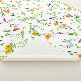 Cobertor Sherpa Flores silvestres de primavera e verão