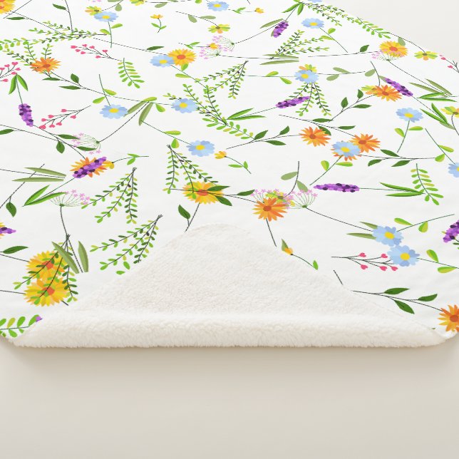 Cobertor Sherpa Flores silvestres de primavera e verão (3/4)