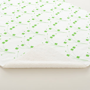 Cobertor Sherpa Flores Verdes Primavera Brilhantes, Impressão Flor