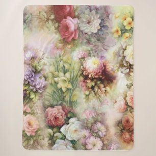 Cobertor Sherpa Flores Vintage