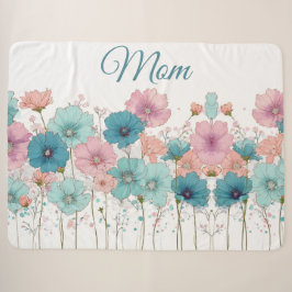 Cobertor Sherpa Flores Vintage da Primavera para Mamãe