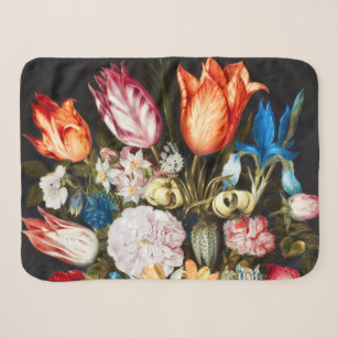 Cobertor Sherpa Flores Vintage em um Vidro por Ambrosius Bosschaer