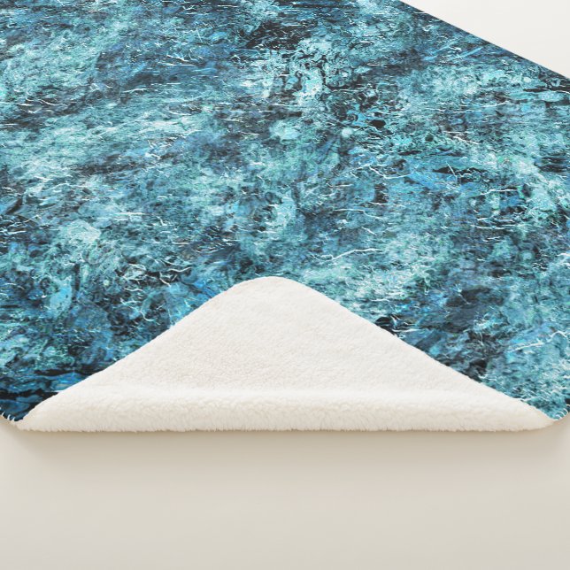 Cobertor Sherpa Floresta azul sob nevasca ou trincado (3/4)