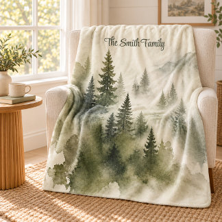 Cobertor Sherpa Floresta com Nome Personalizado