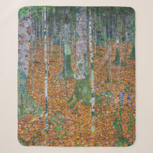 Cobertor Sherpa Floresta de Bétulas Gustav Klimt