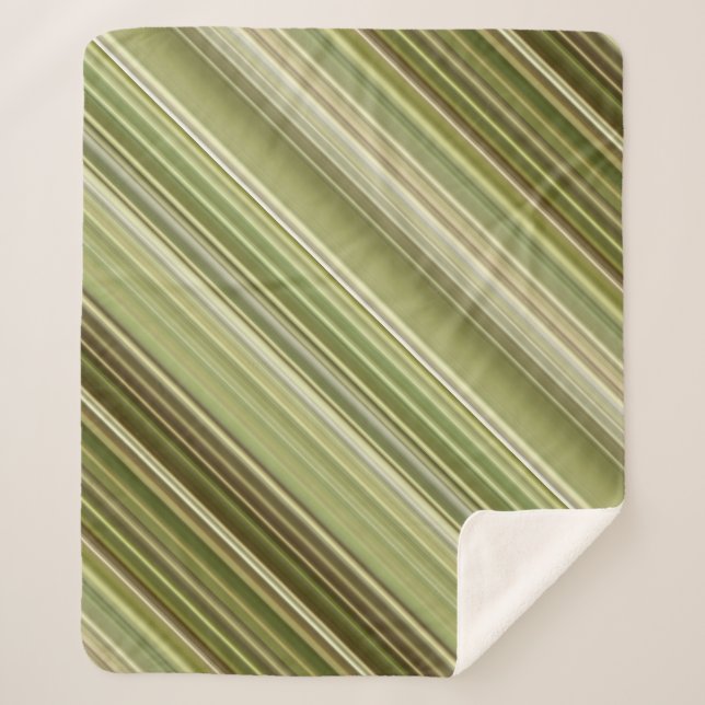 Cobertor Sherpa Floresta de Montanha Verde e Greve Marrom (Frente)