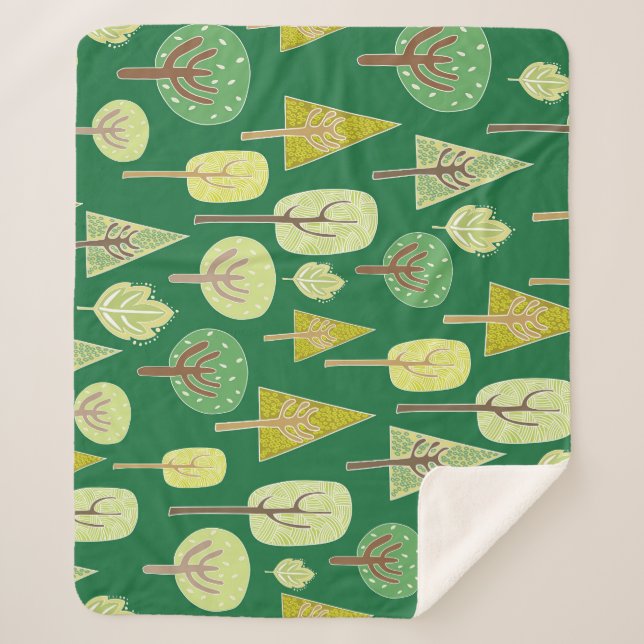 Cobertor Sherpa Floresta de Verão: Design inspirado na natureza (Frente)