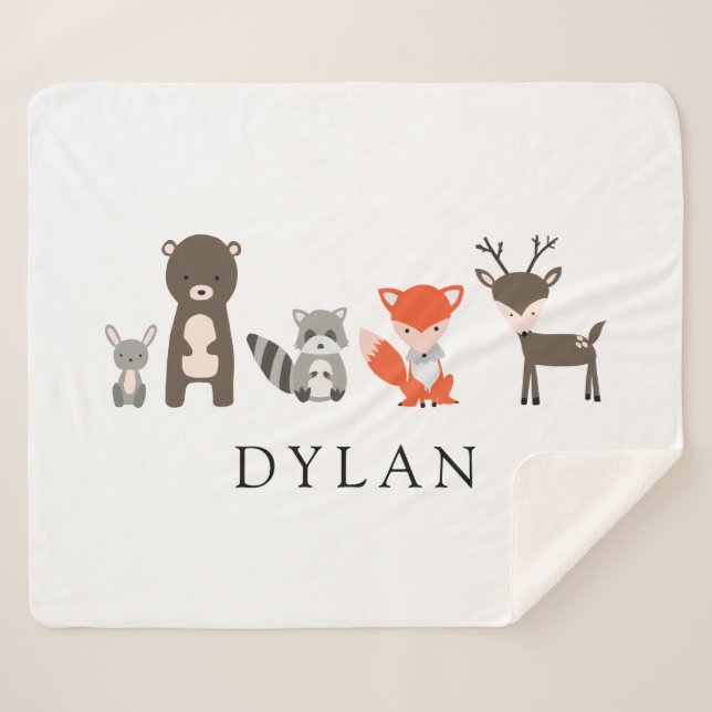 Cobertor Sherpa Floresta Florestal Blanket Kawaii Cute (Frente (Horizontal))