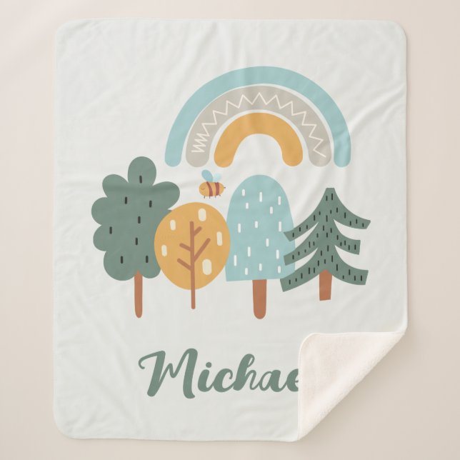 Cobertor Sherpa Floresta Mágica Cotovelo (Frente)