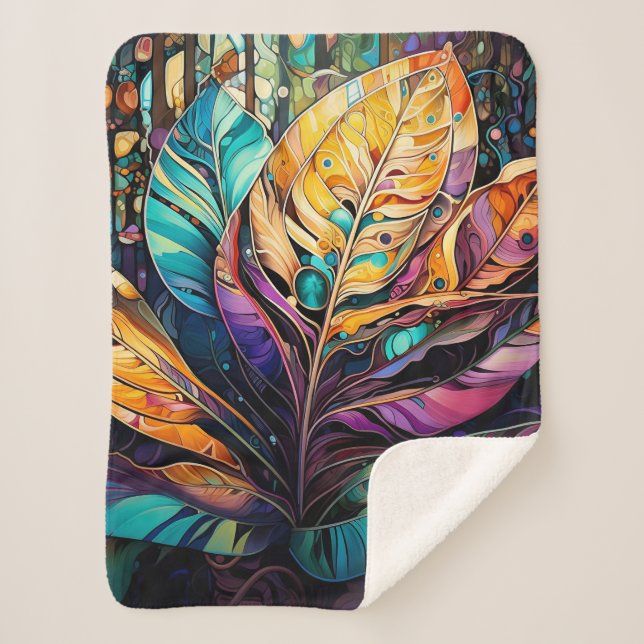 Cobertor Sherpa Floresta Whimsical (Frente)