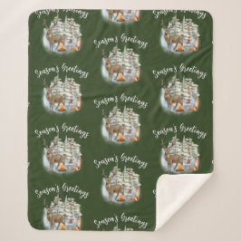 Cobertor Sherpa Florestas de Natal Média Sherpa Blanket