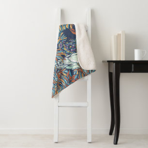 Cobertor Sherpa Florestas Florestais do Orçamento Foliage Azul Fun