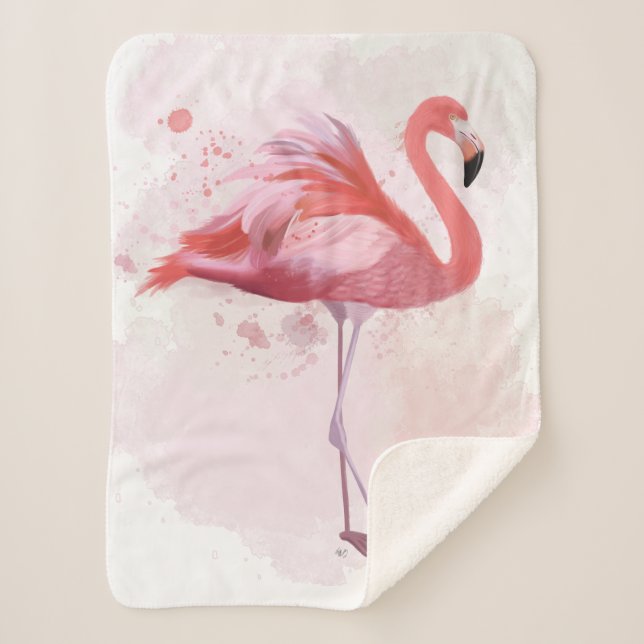 Cobertor Sherpa Fluffy Flamingo (Frente)
