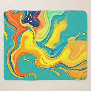 Cobertor Sherpa Fluidez da Alegria: Ondas Abstratas