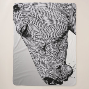 Cobertor Sherpa Fluxo do Cavalo de Arte Minimalista Selvagem
