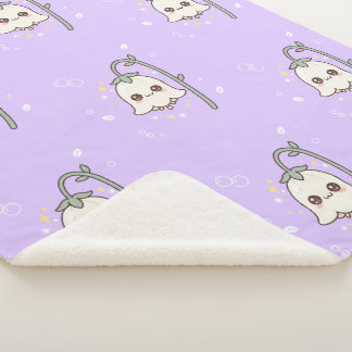 Cobertor Sherpa Fofa Kawaii Lírio do Vale Lavanda