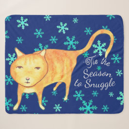 Cobertor Sherpa Fofuras Quentes & Nevascas de Natal Gato de Natal