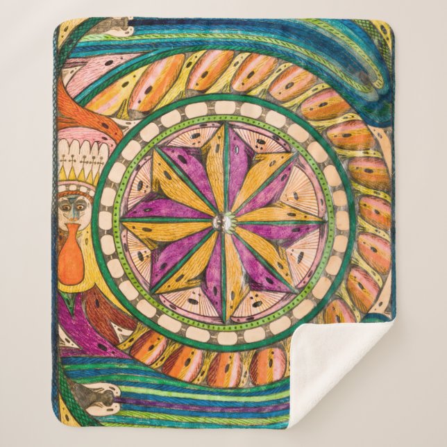 Cobertor Sherpa Fogo Bengali | Adolf Wolfli | (Frente)