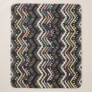 Cobertor Sherpa Folclore geométrico Ikat, padrão asteca tribal.