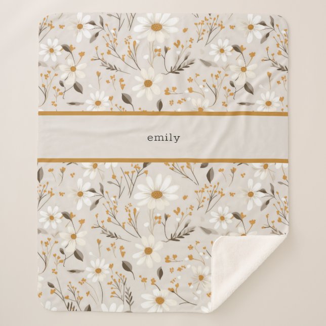 Cobertor Sherpa Folhagem neutra de queda (Frente)