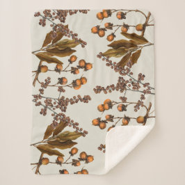 Cobertor Sherpa Folhas de Folhagem de Cores de Água de outono