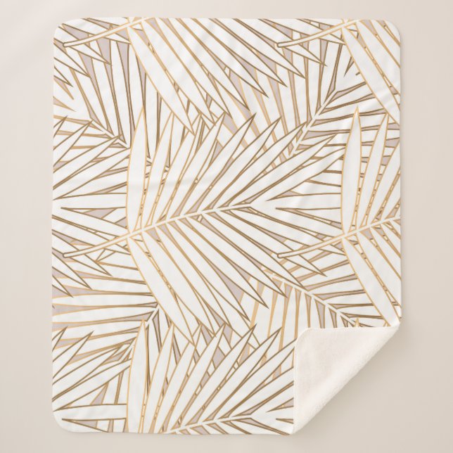 Cobertor Sherpa Folhas de ouro: deco de arte. (Frente)