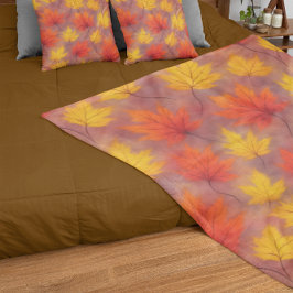 Cobertor Sherpa Folhas de Quebra de Aquarela Russa - Folhagem de o